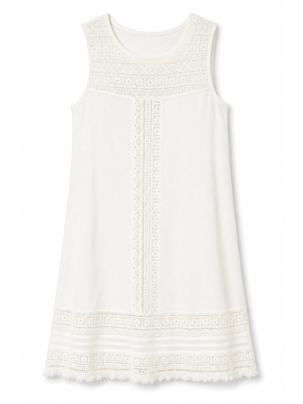 Chelsea & Theodore White Embroidered Shift Dress Womens Size S